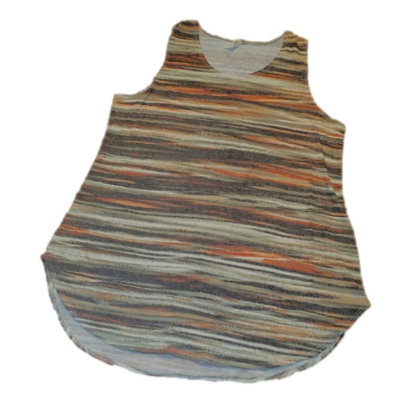 Earthtones Cream Tan Orange Sleeveless Tanktop 1X - Picture 1 of 8